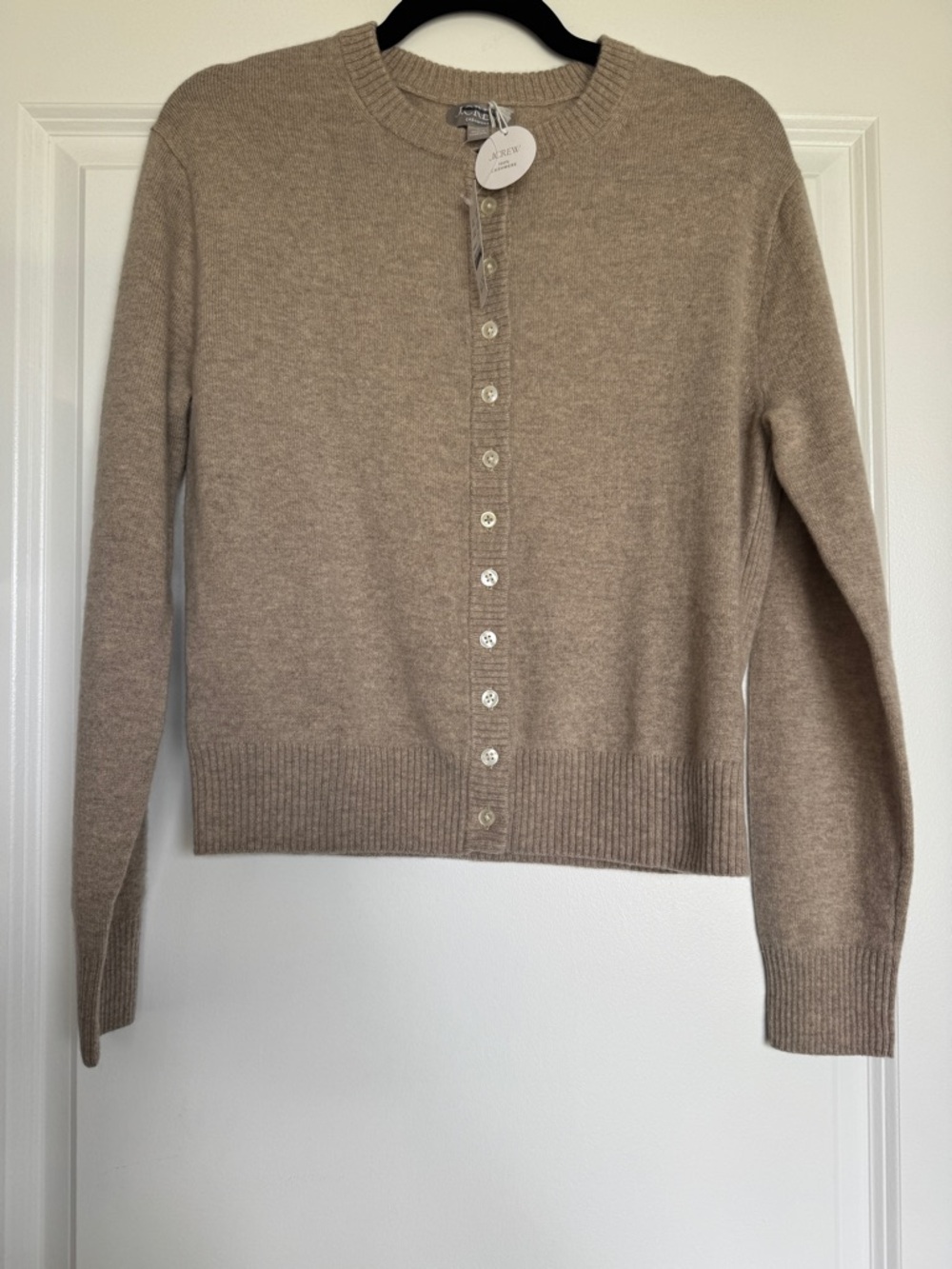 NWT! J. CREW Women’s Perfect Cashmere Cardigan in Heather Stone, Size Small - Picture 2 of 15